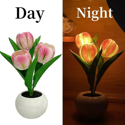 LED TULIP LAMP WITH NIGHT MODE