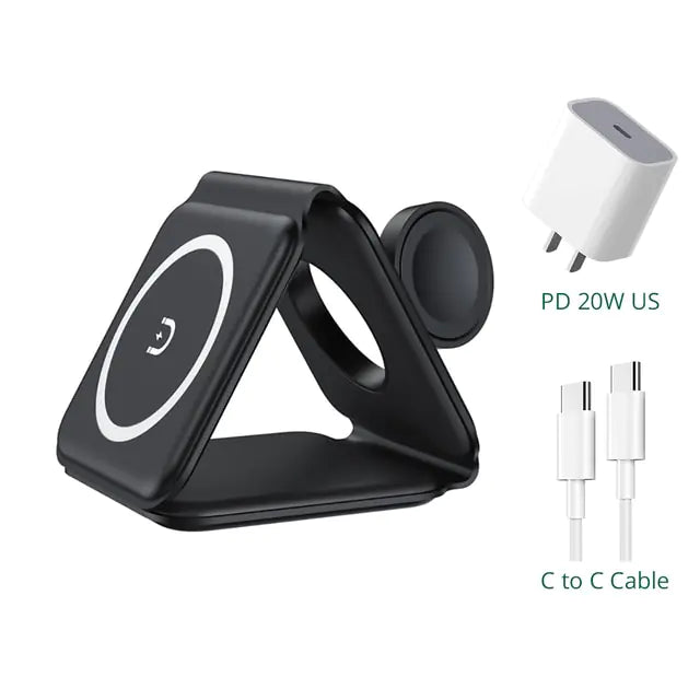 MAGNETIC 3 IN 1 WIRELESS FOLDABLE CHARGER