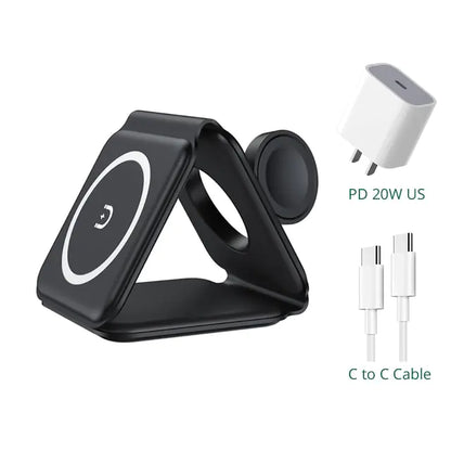 MAGNETIC 3 IN 1 WIRELESS FOLDABLE CHARGER