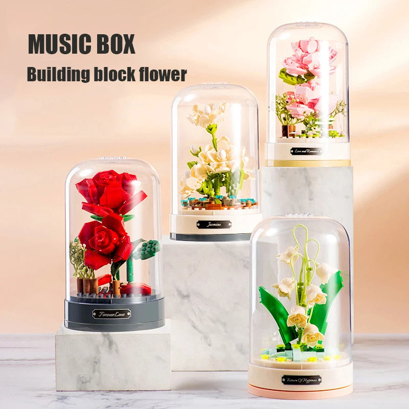 ROMANTIC MUSIC BOX WITH FLOWERS