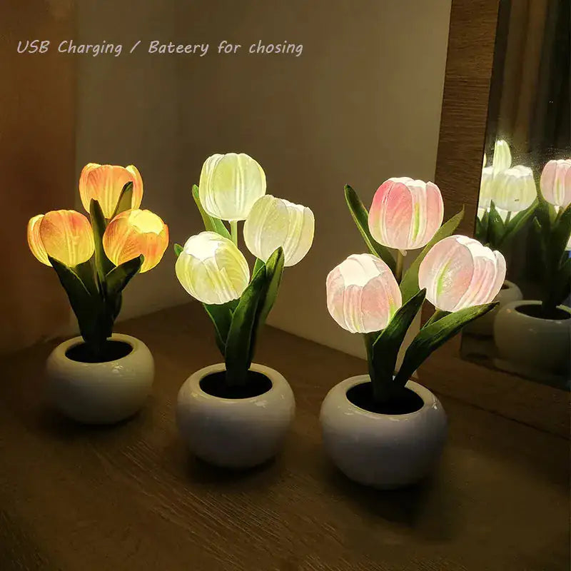 LED TULIP LAMP WITH NIGHT MODE