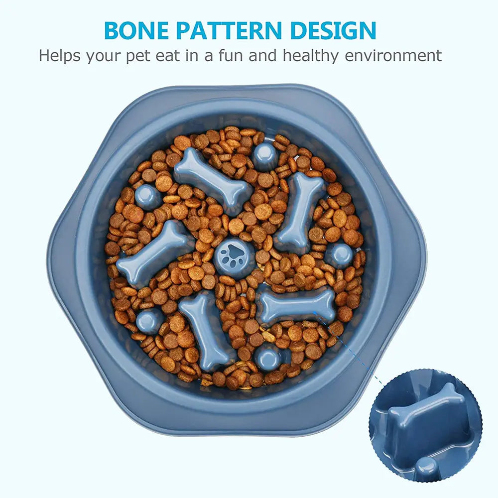 PET SLOW FEEDER BONE DESIGN BOWL