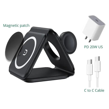 MAGNETIC 3 IN 1 WIRELESS FOLDABLE CHARGER