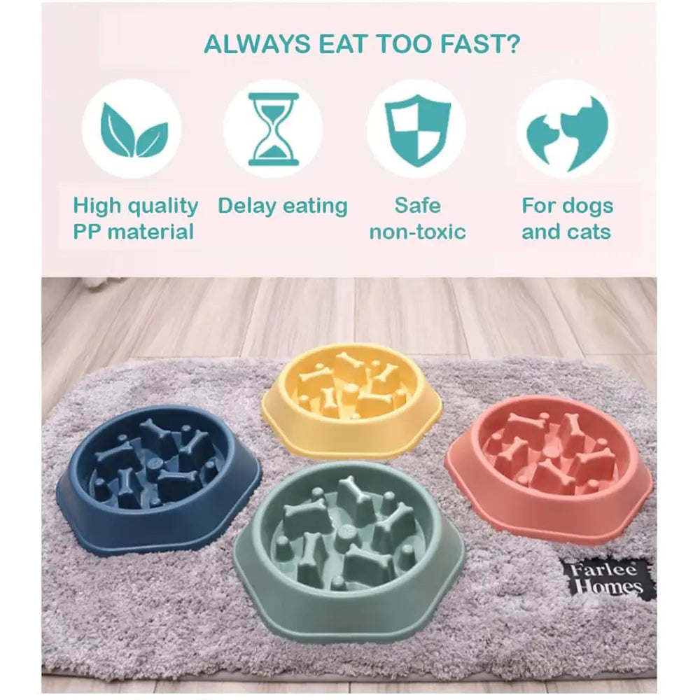 PET SLOW FEEDER BONE DESIGN BOWL