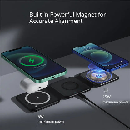 MAGNETIC 3 IN 1 WIRELESS FOLDABLE CHARGER